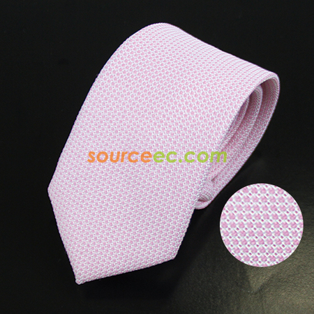 粉紅棉麻領帶