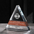 客製化創意三角形實木水晶獎座