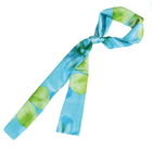 綠藍花真絲圍巾